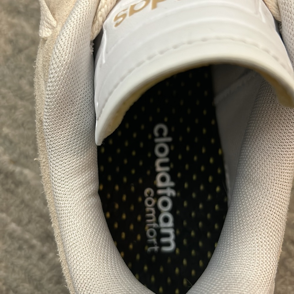 adidas Women's Beige and White Suede Campus-Style Sneakers - Picture 4 of 4